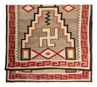 Navajo Roomsize Storm Pattern Weaving / Rug, with Whirling Logs