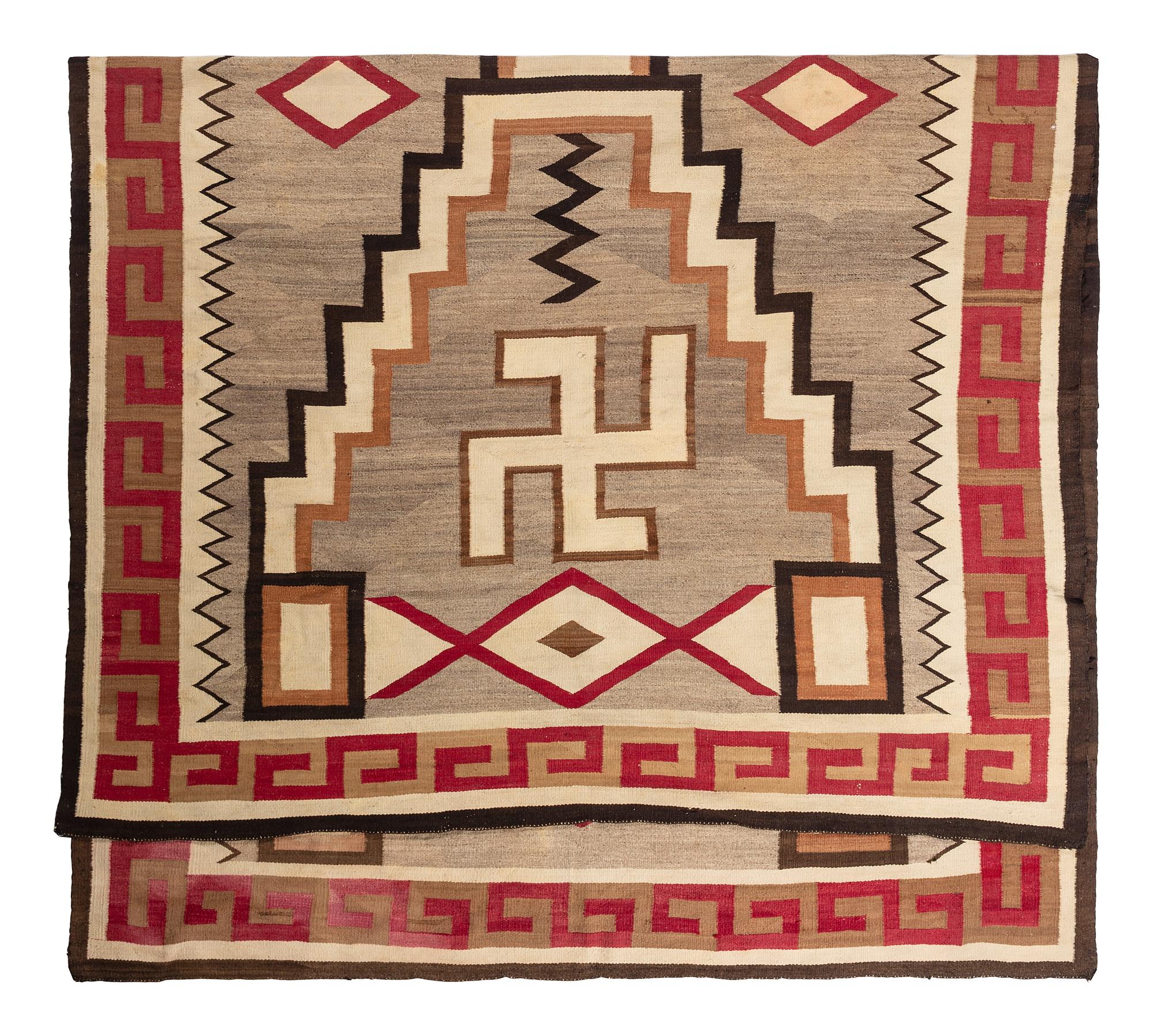 Navajo Roomsize Storm Pattern Weaving / Rug, with Whirling Logs