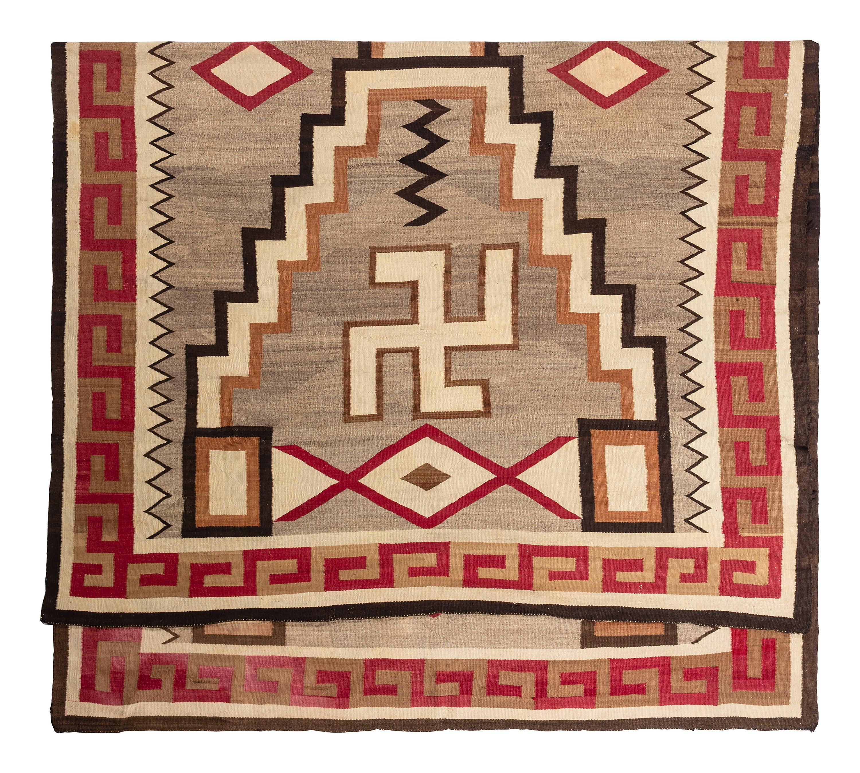 Navajo Roomsize Storm Pattern Weaving / Rug, with Whirling Logs