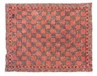Two Block Printed Cotton Panels 8 feet 2 inches x 6 feet 5 inches, 7 feet 6 1/4 inches x 6 feet 4 inches. — EARLY 20TH CENTURY