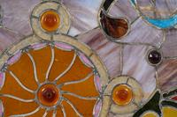 A Stained, Beaded and Cut-Glass Window Panel