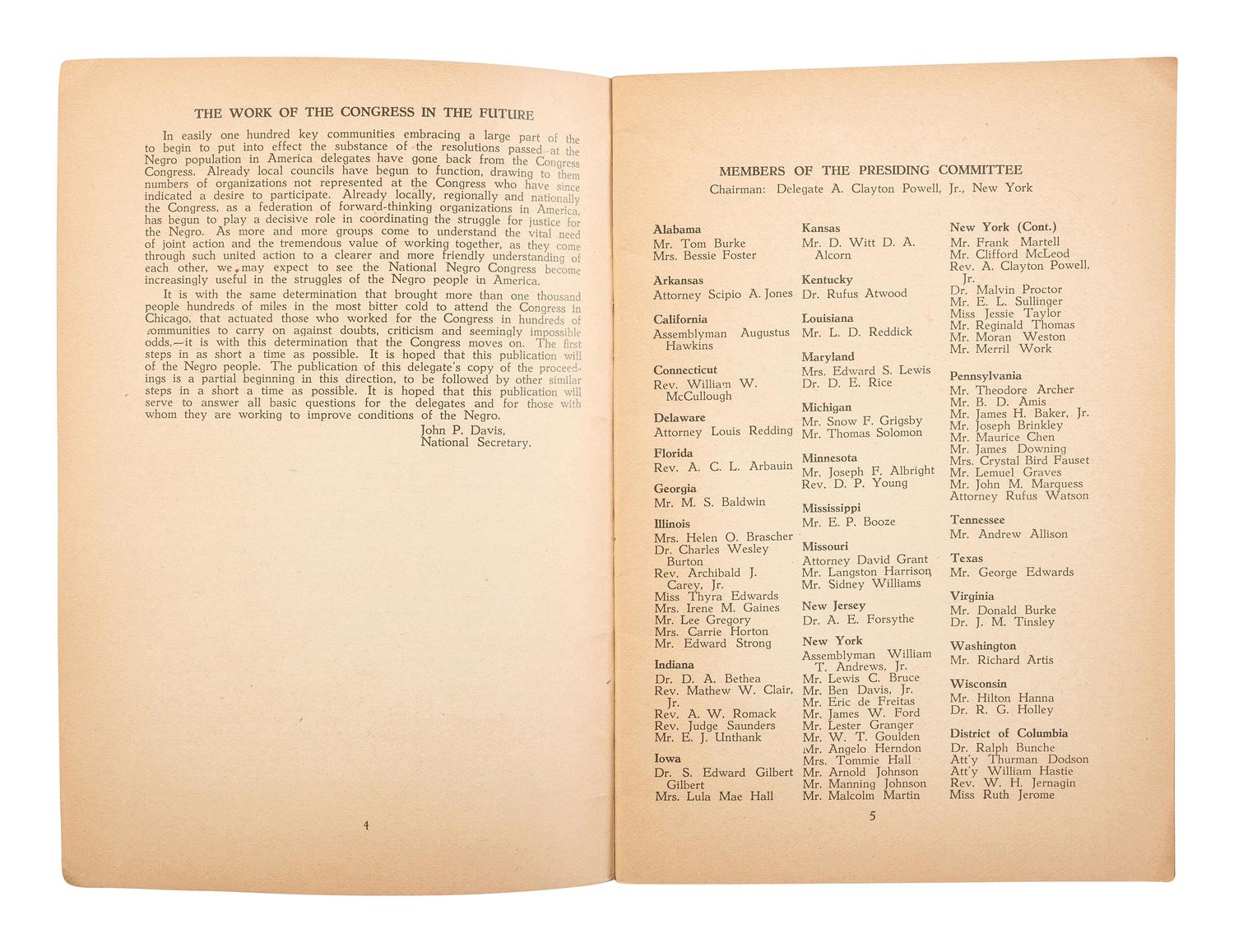 [CIVIL RIGHTS]. A pair of 1936 publications related to the National Negro Congress.