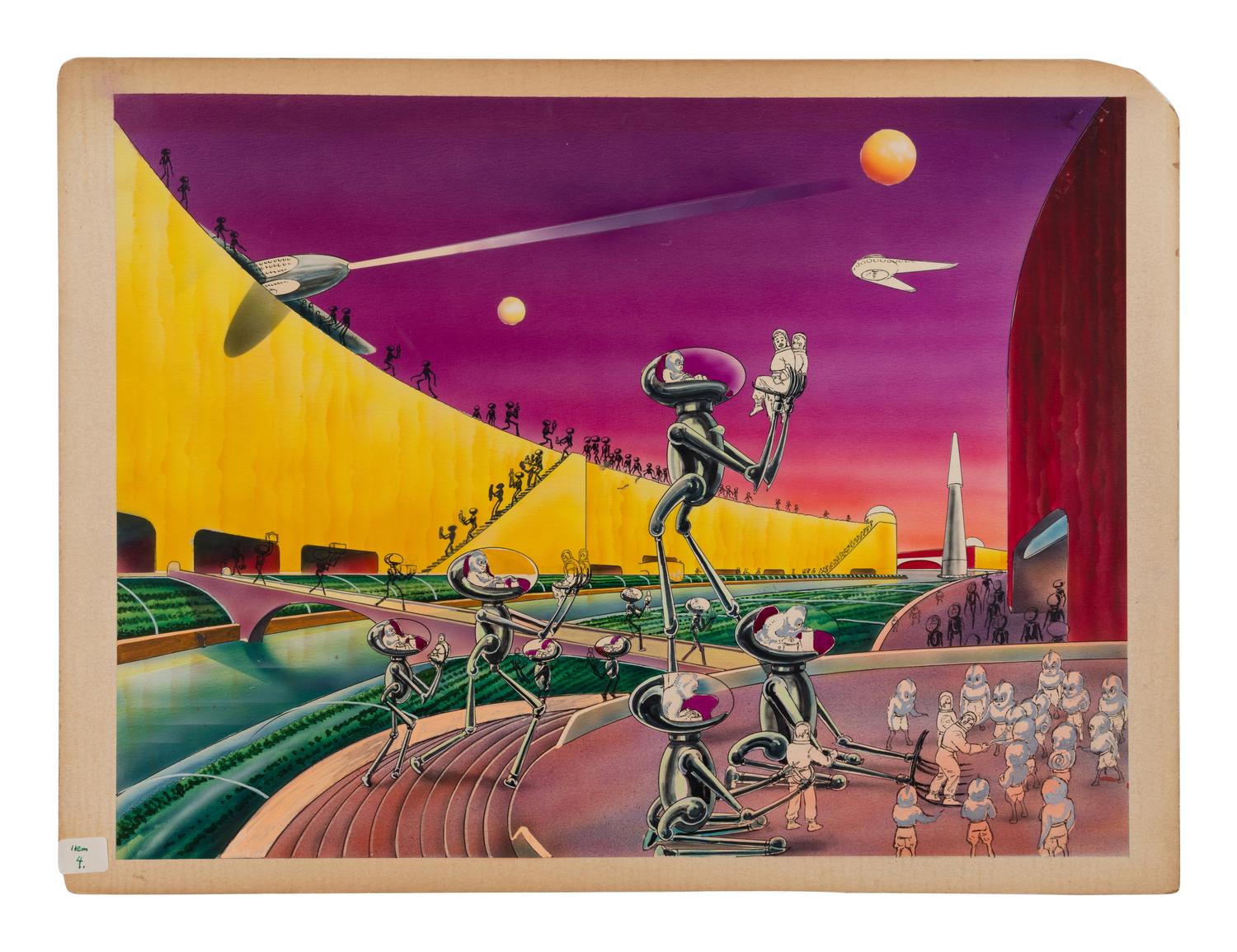 PAUL, Frank R. (1884-1963). Original artwork for an unpublished project. n.d.