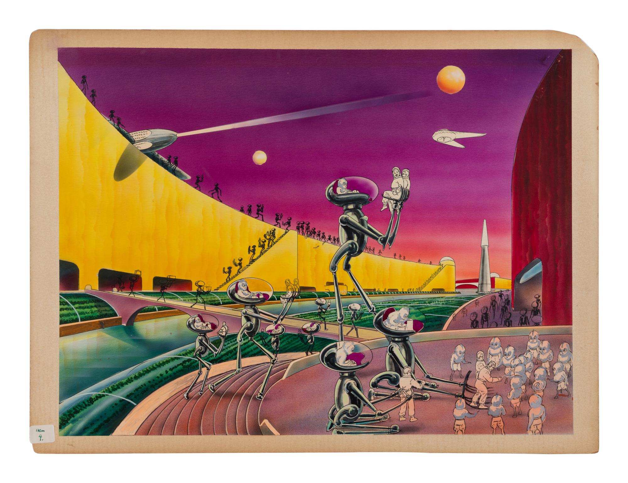 PAUL, Frank R. (1884-1963). Original artwork for an unpublished project. n.d.