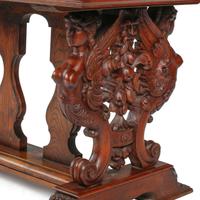 A Renaissance Revival Oak and Pietra Dura Top Table