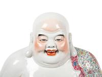 A Large Chinese Famille Rose Porcelain Figure of Laughing Buddha