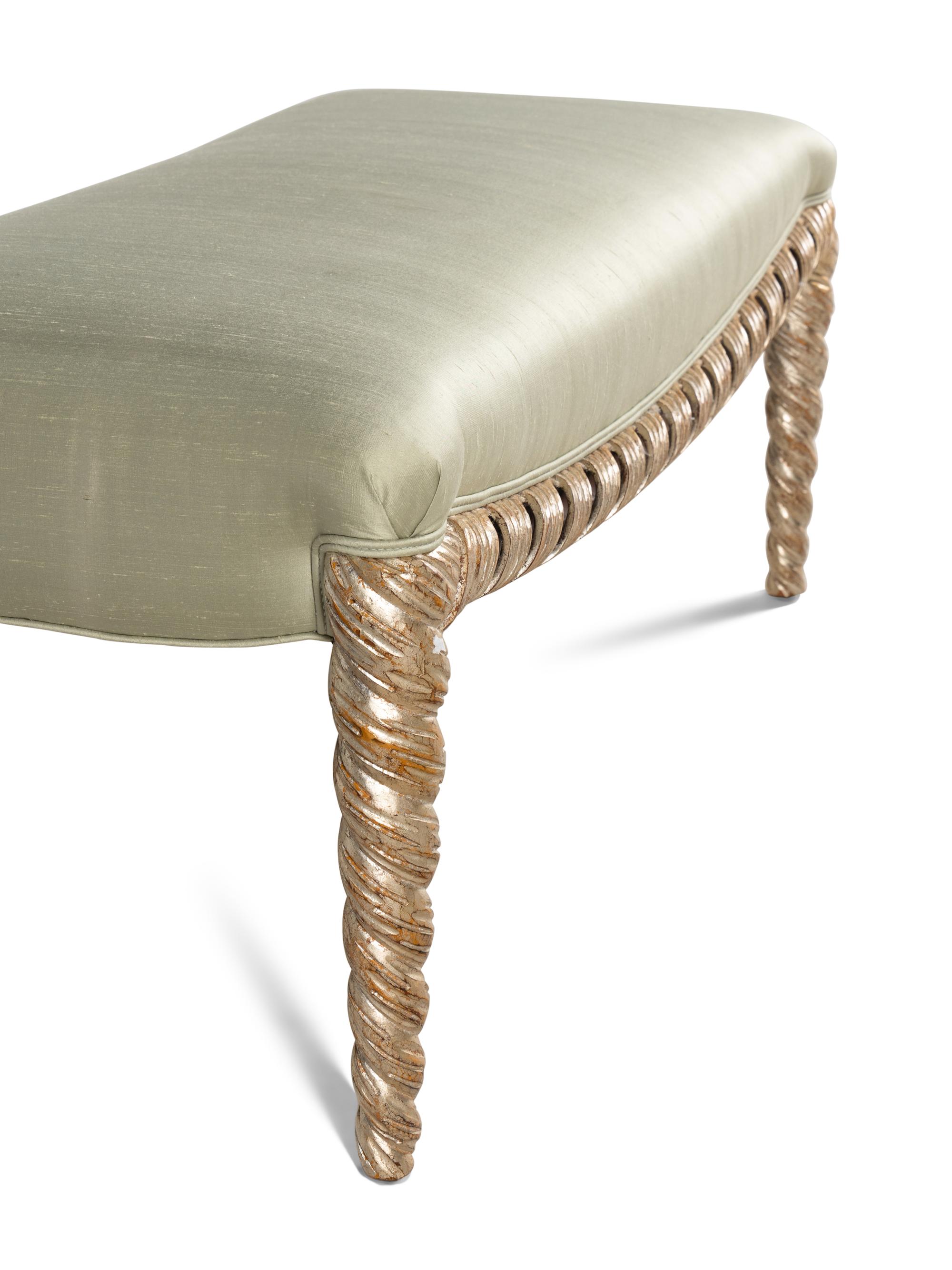 An Italian Painted and Parcel-Gilt Bench