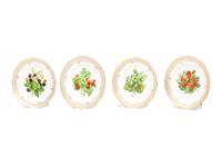 Four Royal Copenhagen Porcelain Fruit Plates