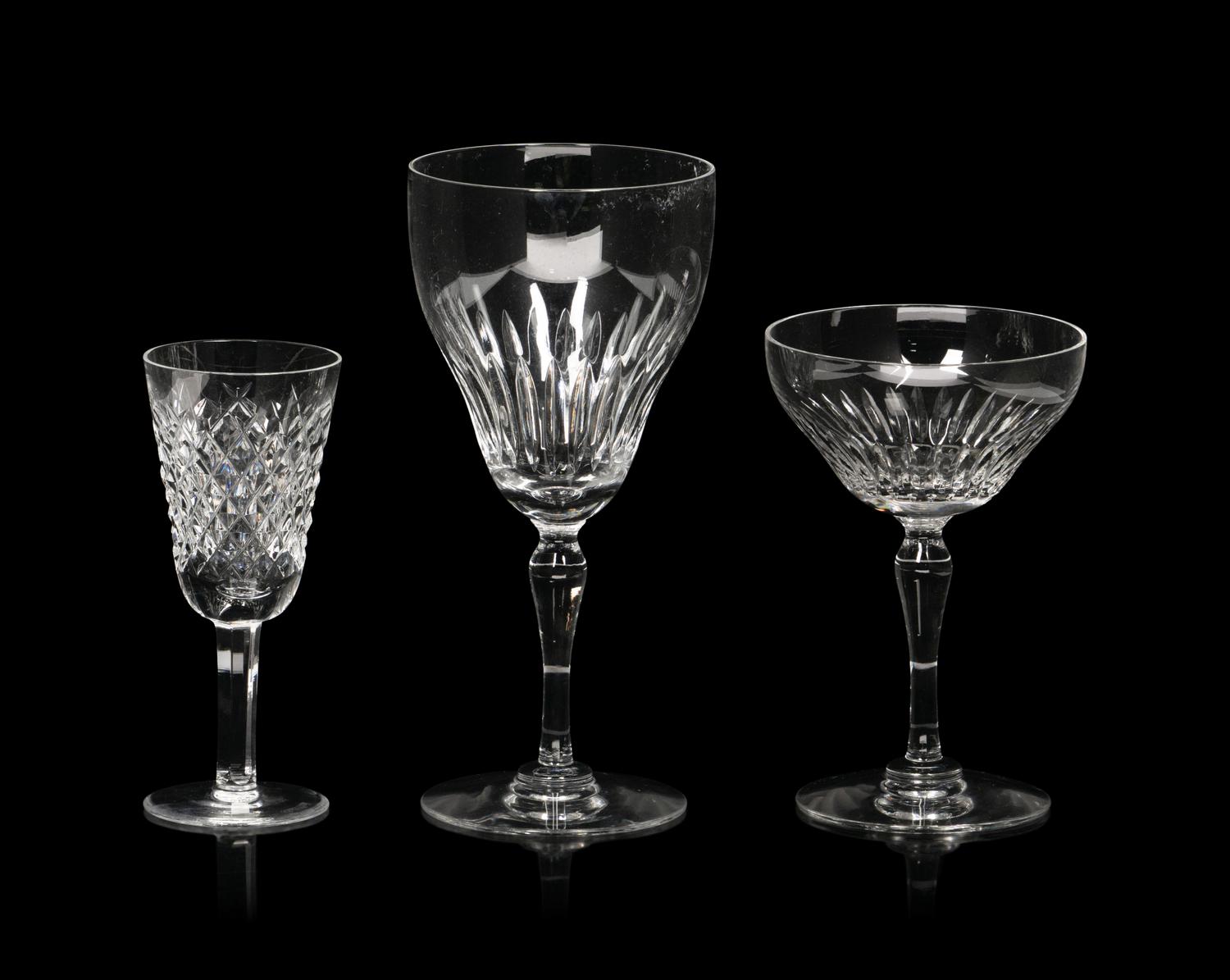 An Assembled Cut Glass Stemware Service