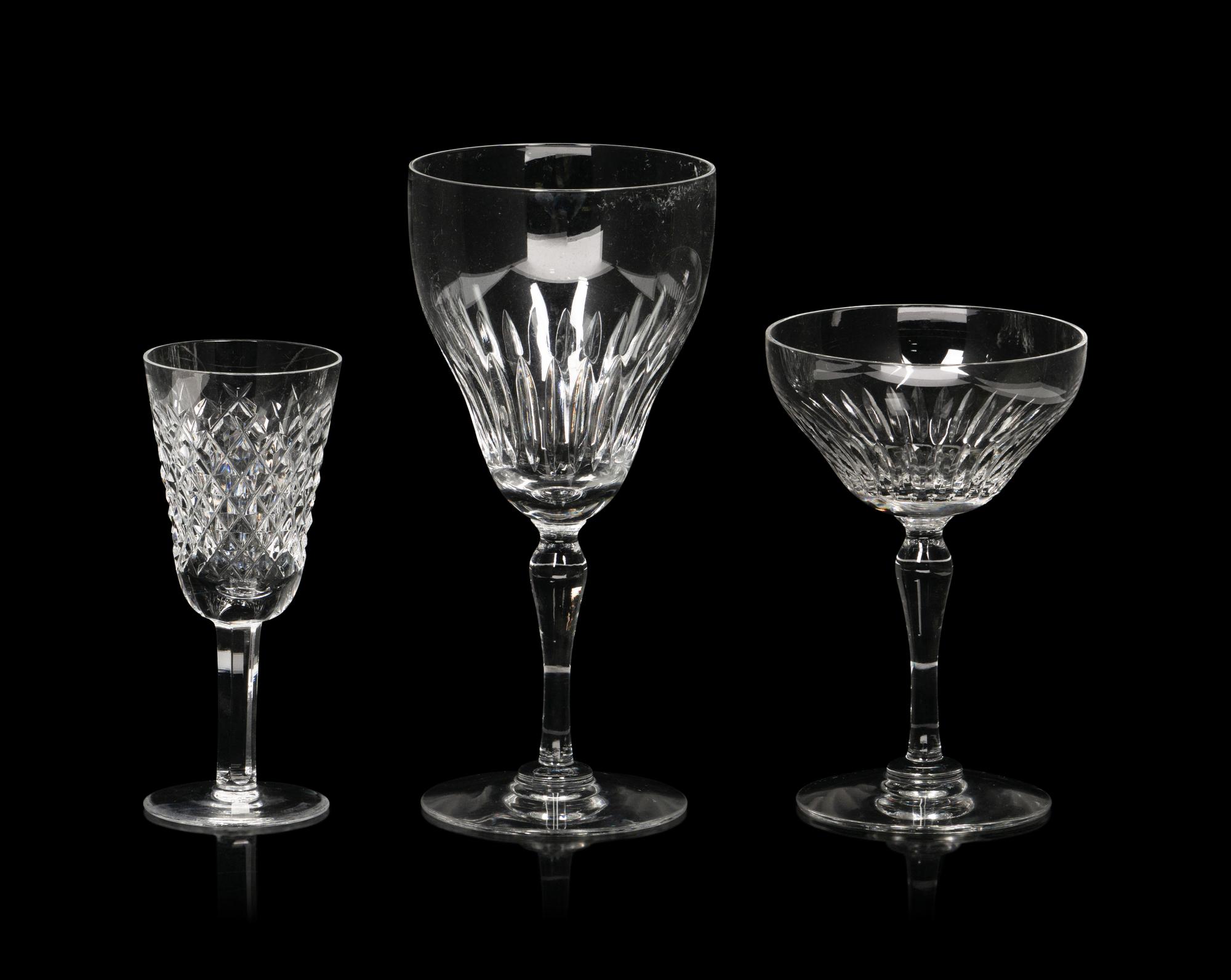 An Assembled Cut Glass Stemware Service