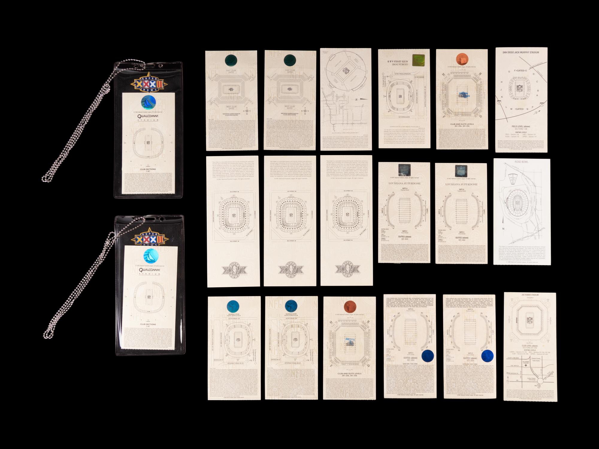 A Group of 20 Super Bowl Tickets and Stubs Including Tom Brady's First Championship,