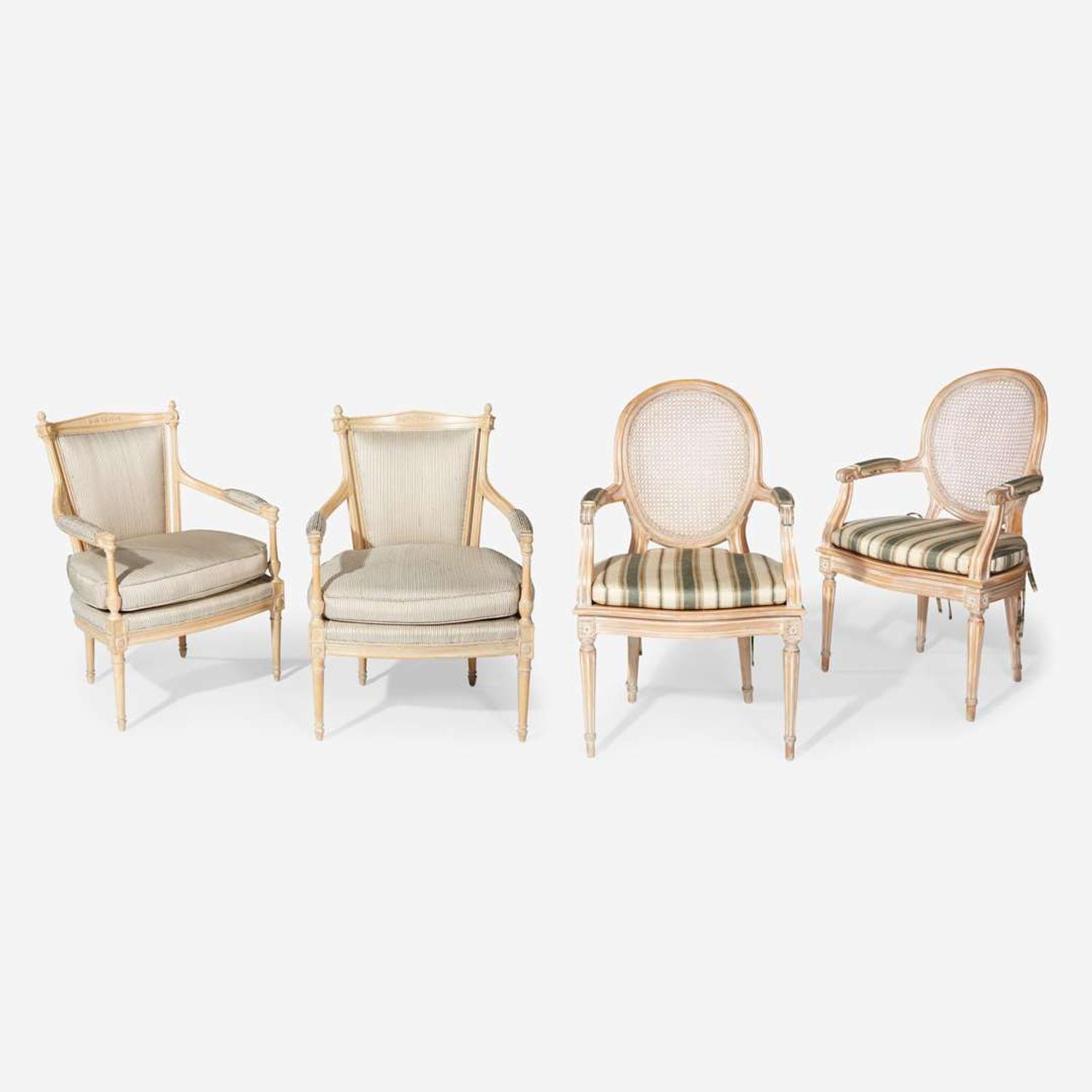Contemporary Two Pairs of Louis XVI Style Fauteuils