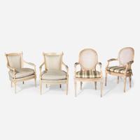 Contemporary Two Pairs of Louis XVI Style Fauteuils