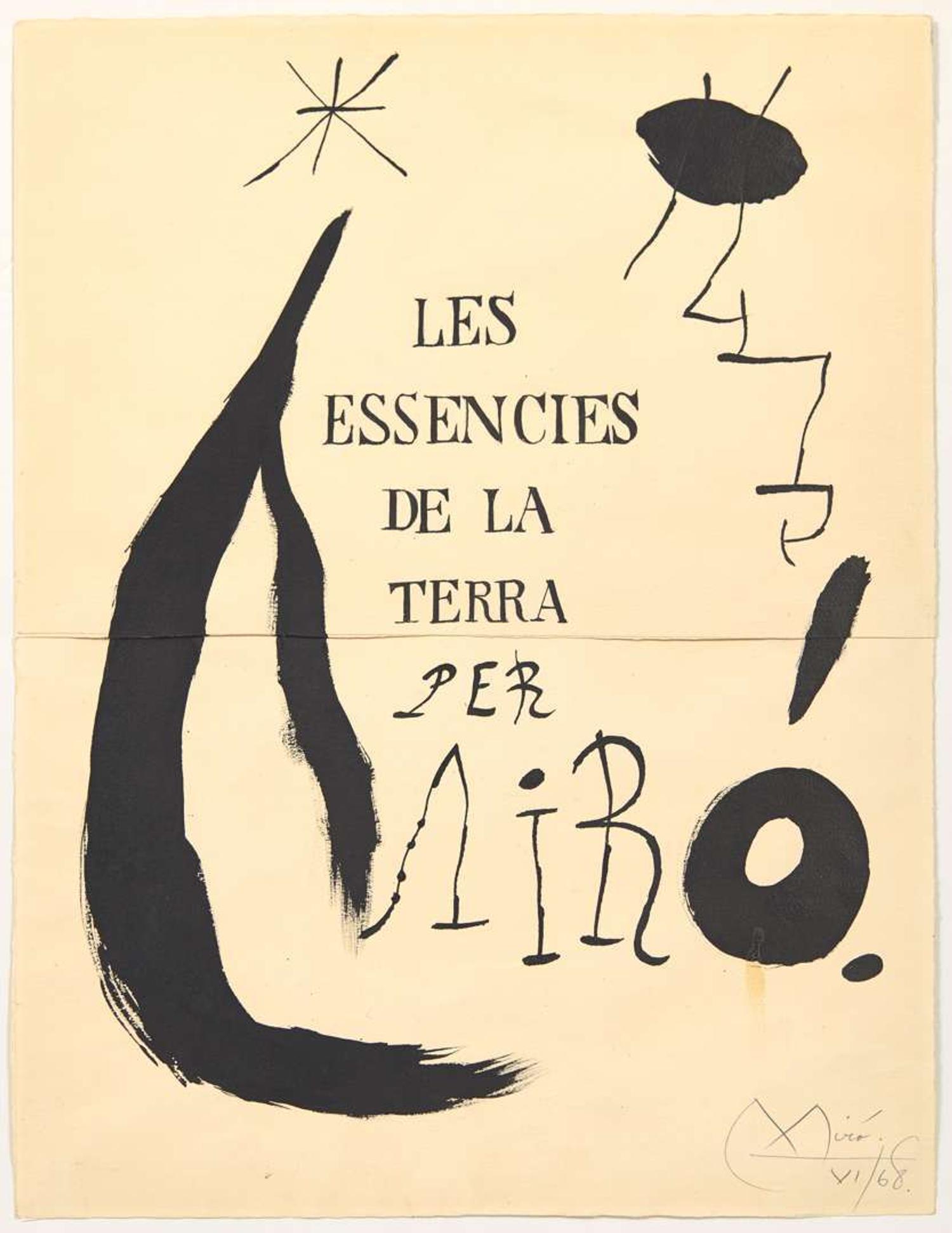 Joan Miró (Spanish, 1893-1983) - Projet pour la Page de Titre de l’Album 'Les Essencies de la Terra'