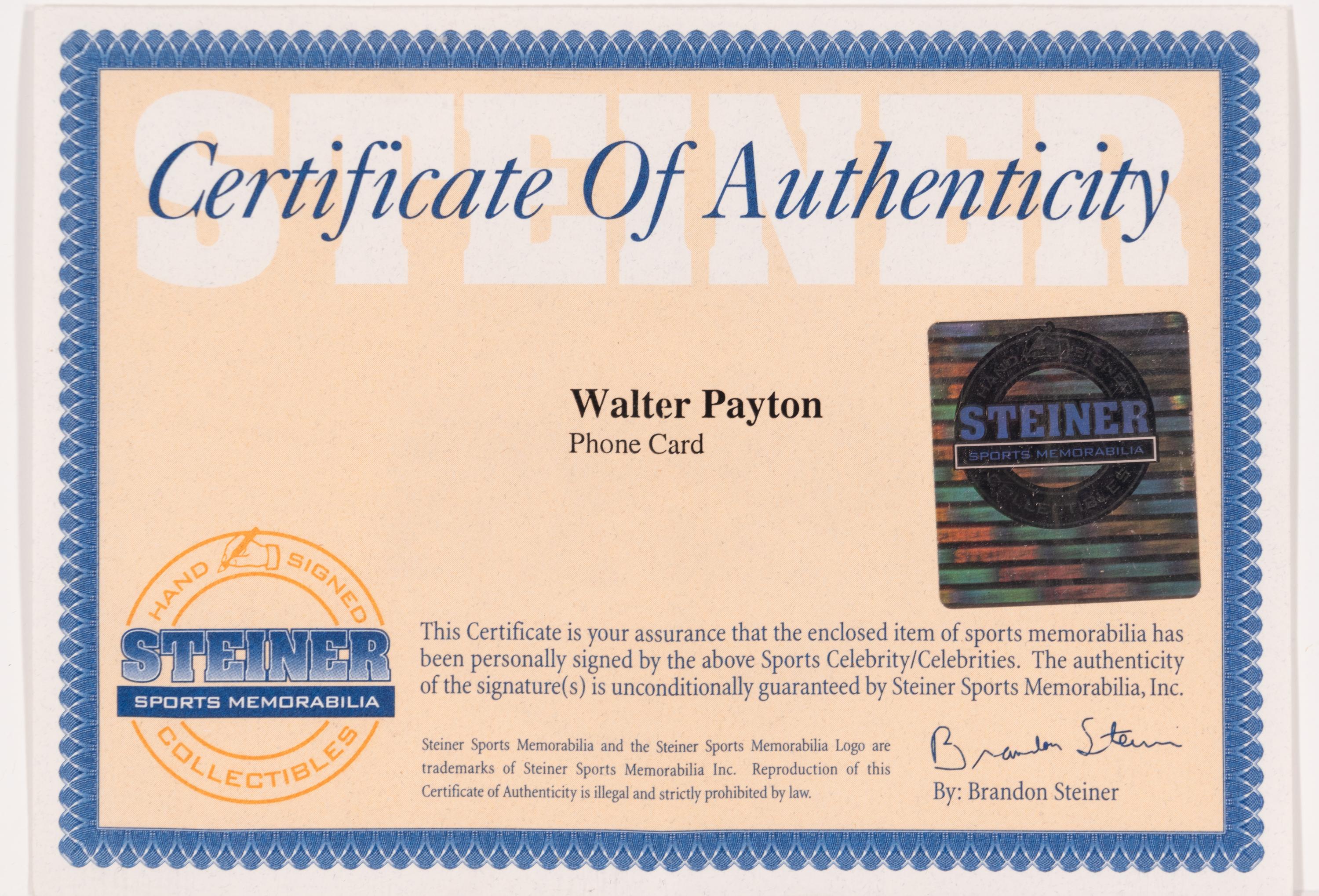 A Walter Payton and Matt Suhey Dual Signed Autograph “The Prank” Framed and Mated Display