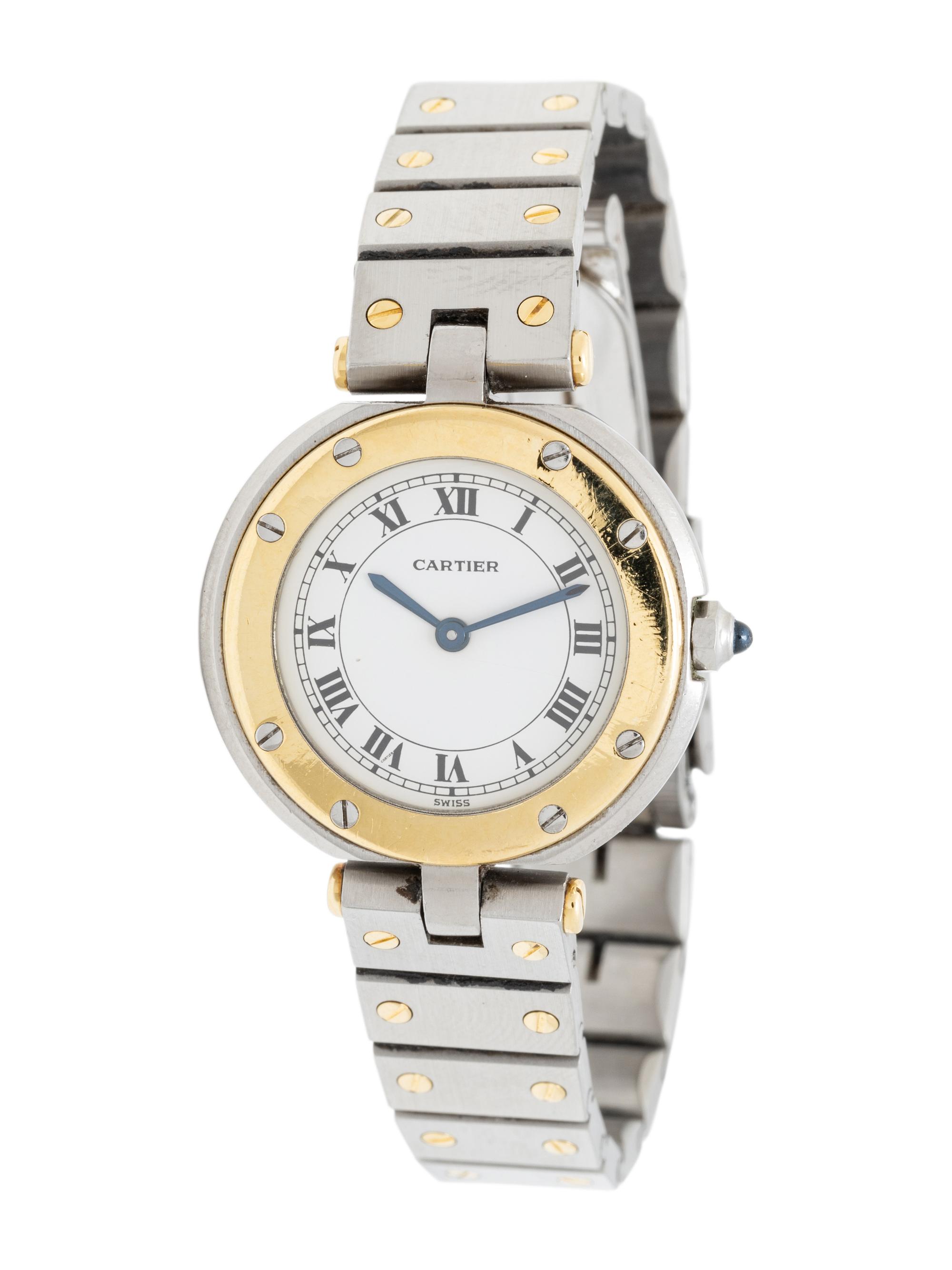 CARTIER, STAINLESS STEEL AND 18K YELLOW GOLD 'SANTOS VENDÔME RONDE' WATCH