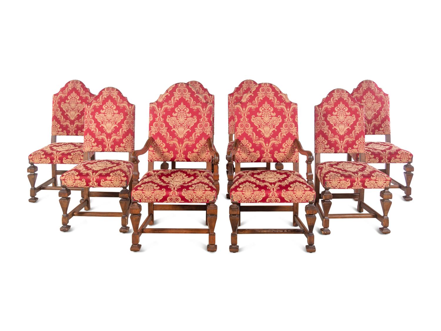 A Set of Eight Renaissance Revival Dining Chairs