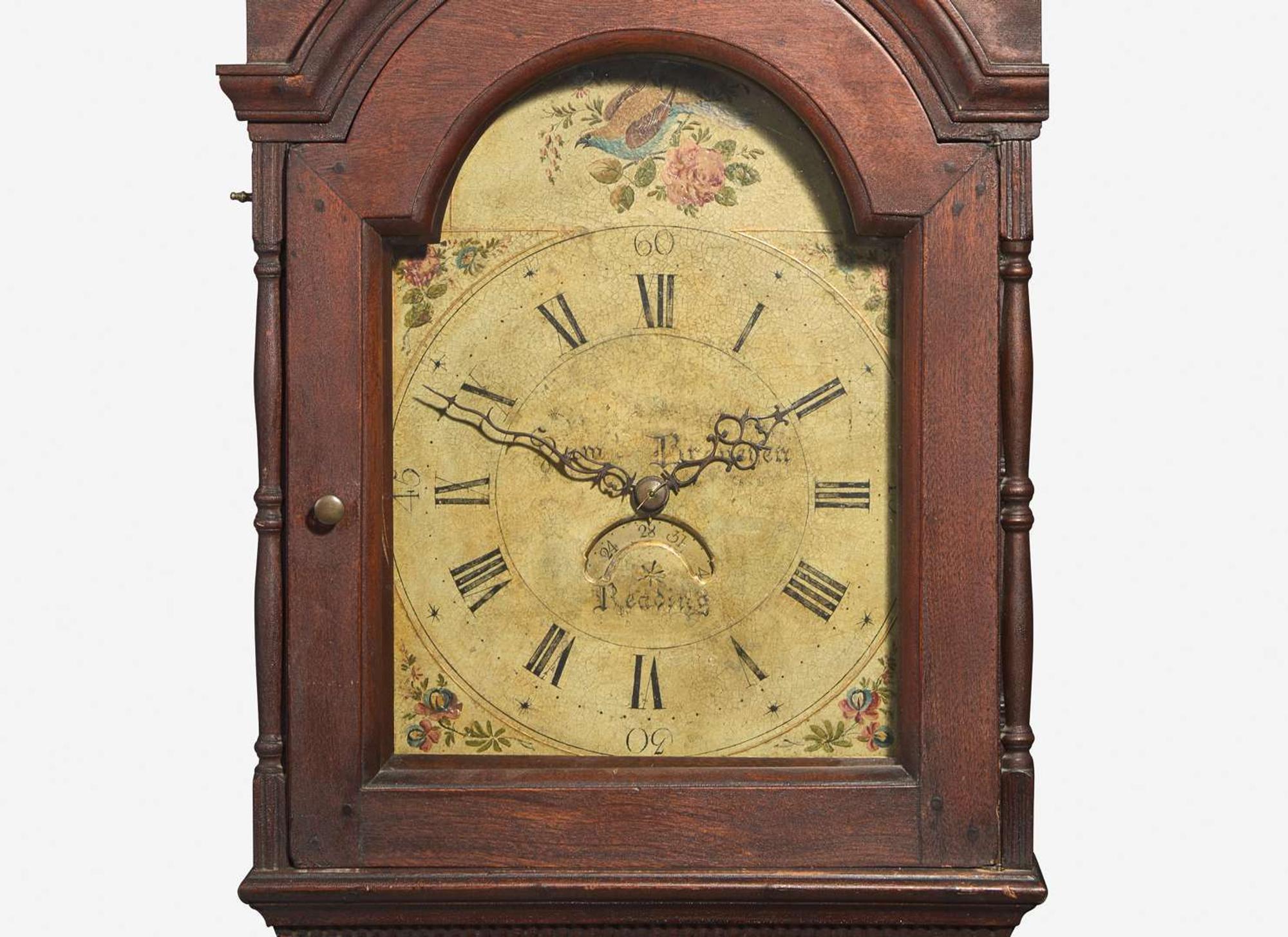 A Chippendale carved and inlaid walnut tall case clock, works by Samuel Breneisen (1772-1837), Reading, PA, late 18th century