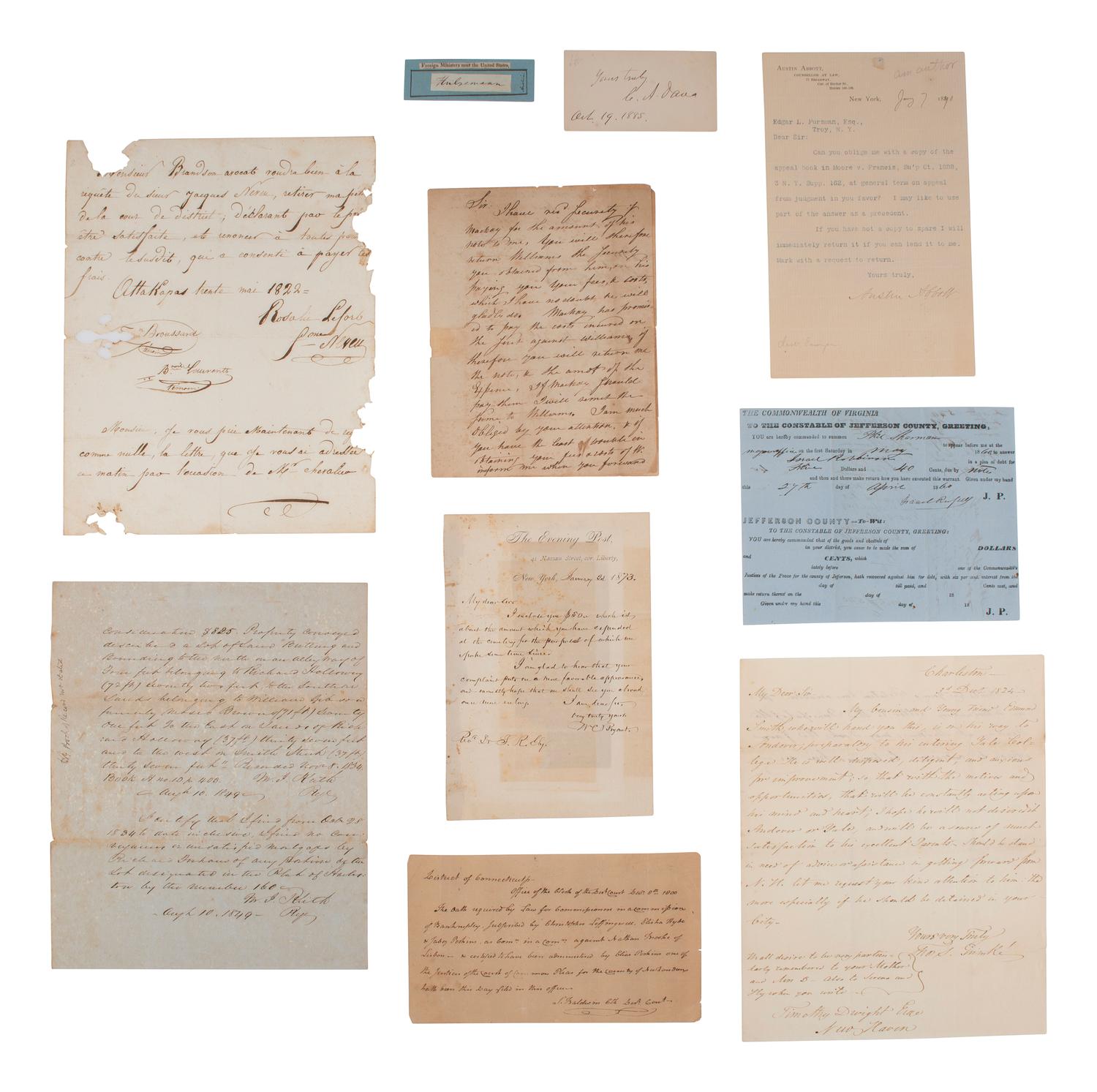 [AUTOGRAPHS]. Assorted autographs, incl:
