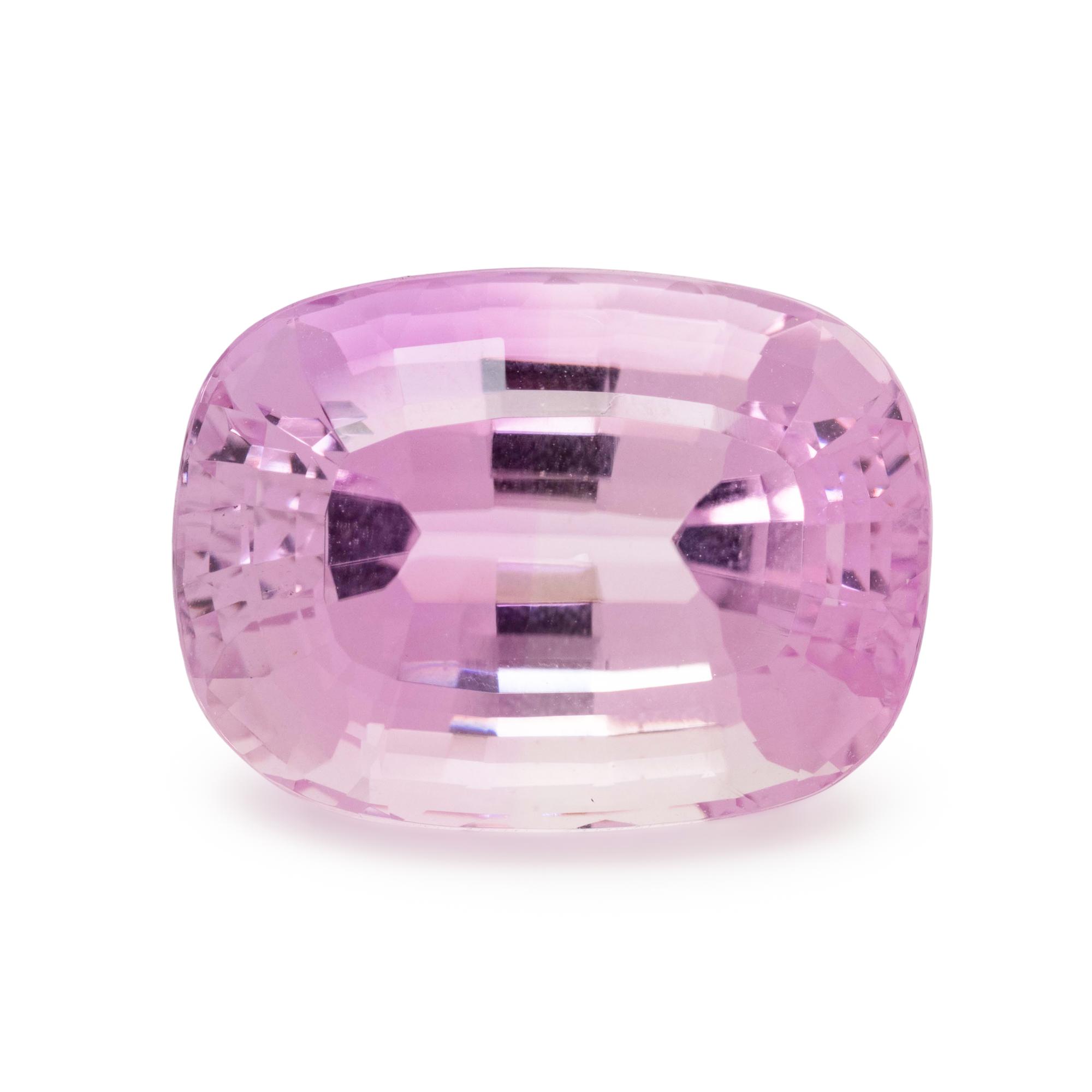 28.89 CARAT CUSHION CUT KUNZITE