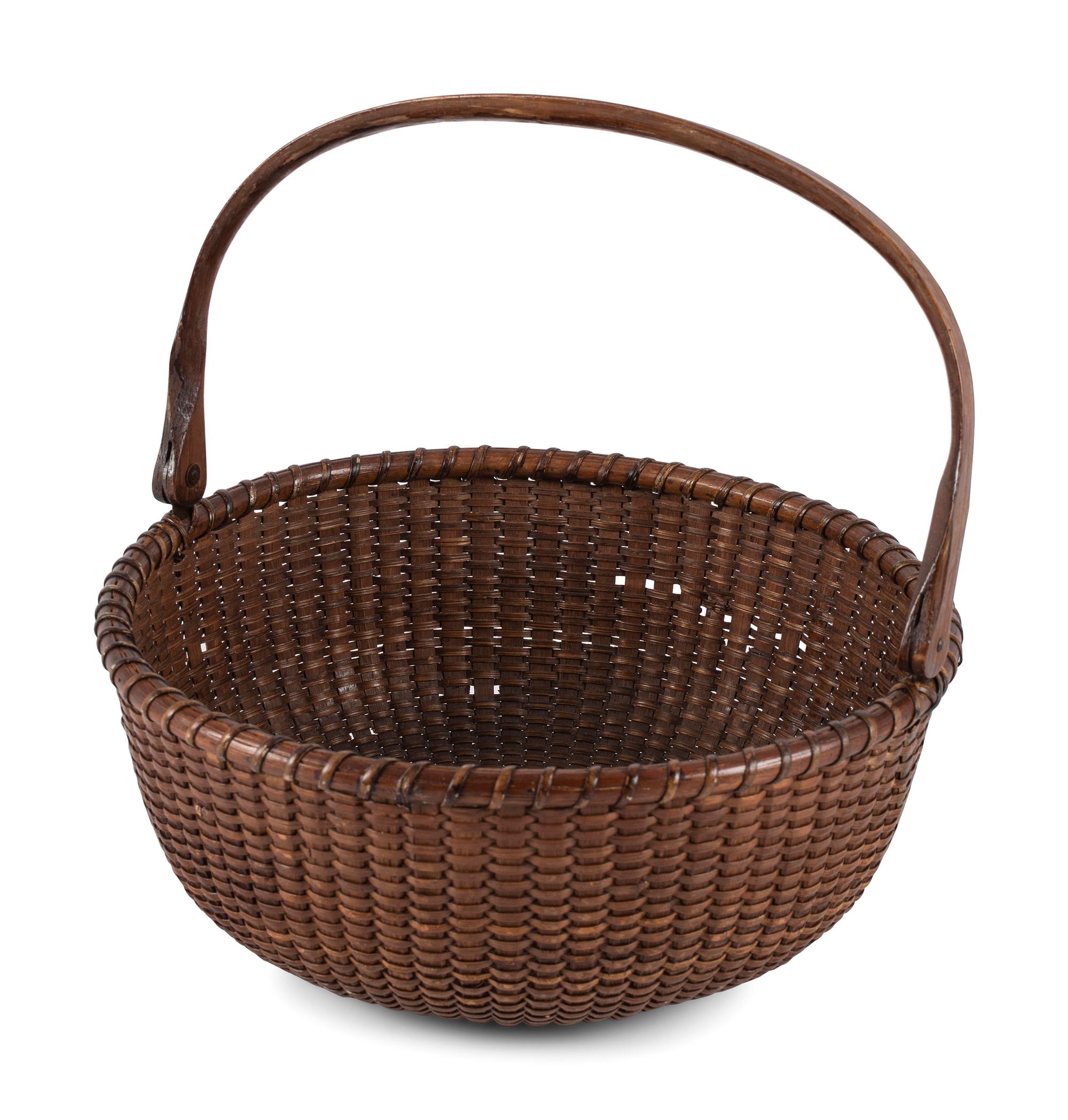 A Round Nantucket Basket, Attributed to William Appleton (1851-1919)
