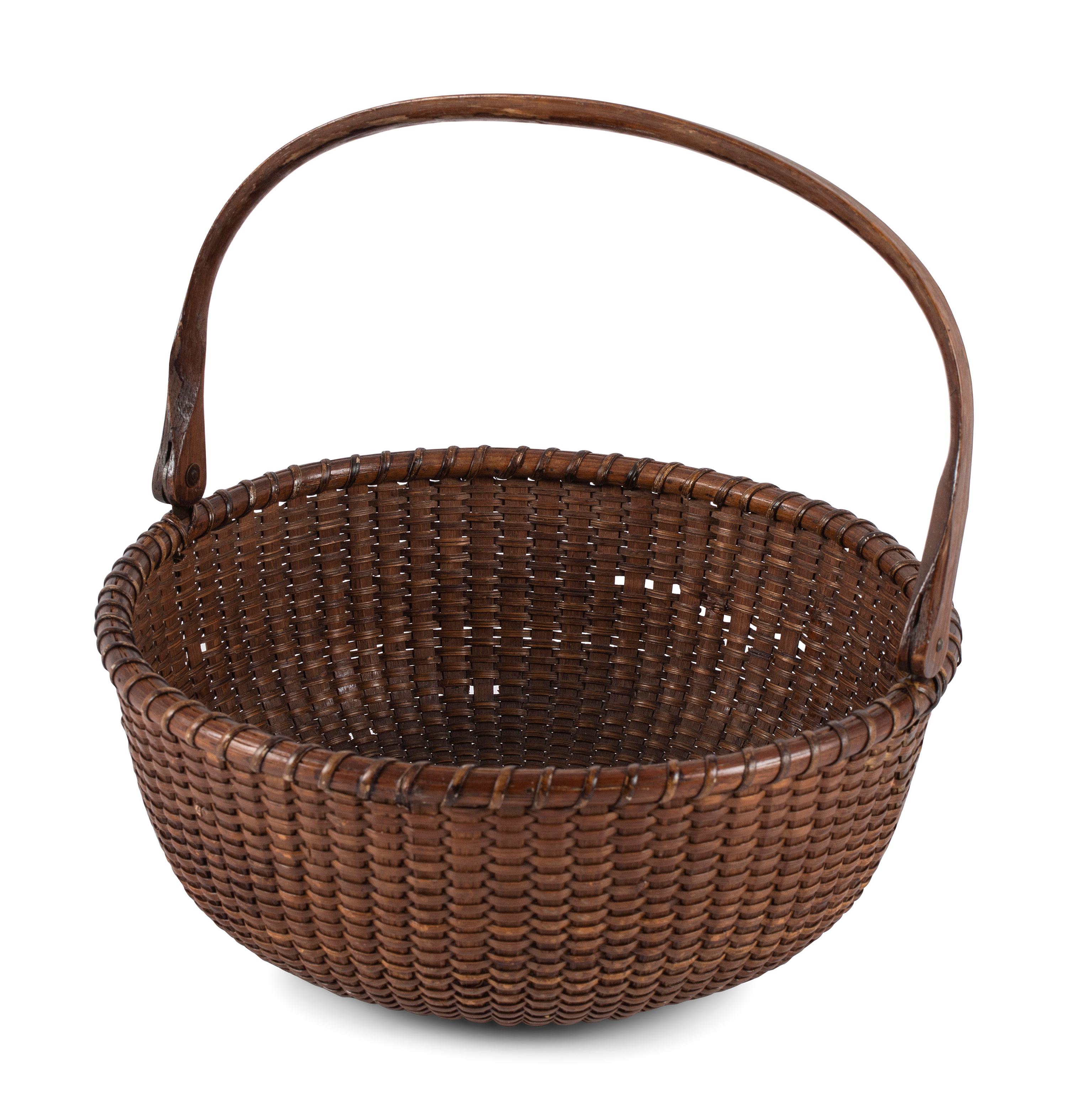 A Round Nantucket Basket, Attributed to William Appleton (1851-1919)