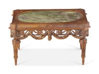 A Louis XVI Style Parcel Gilt Low Table