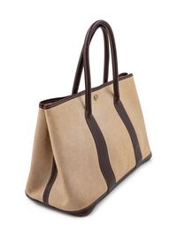 Hermès Beige Toile and Brown Garden Party MM Tote, 2002
