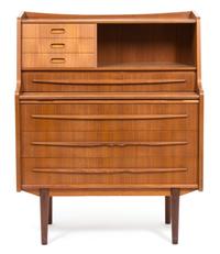 A Modern Danish Secretary Desk Height 43 1/2 x width 35 x depth 17 1/2 inches. — 20TH CENTURY