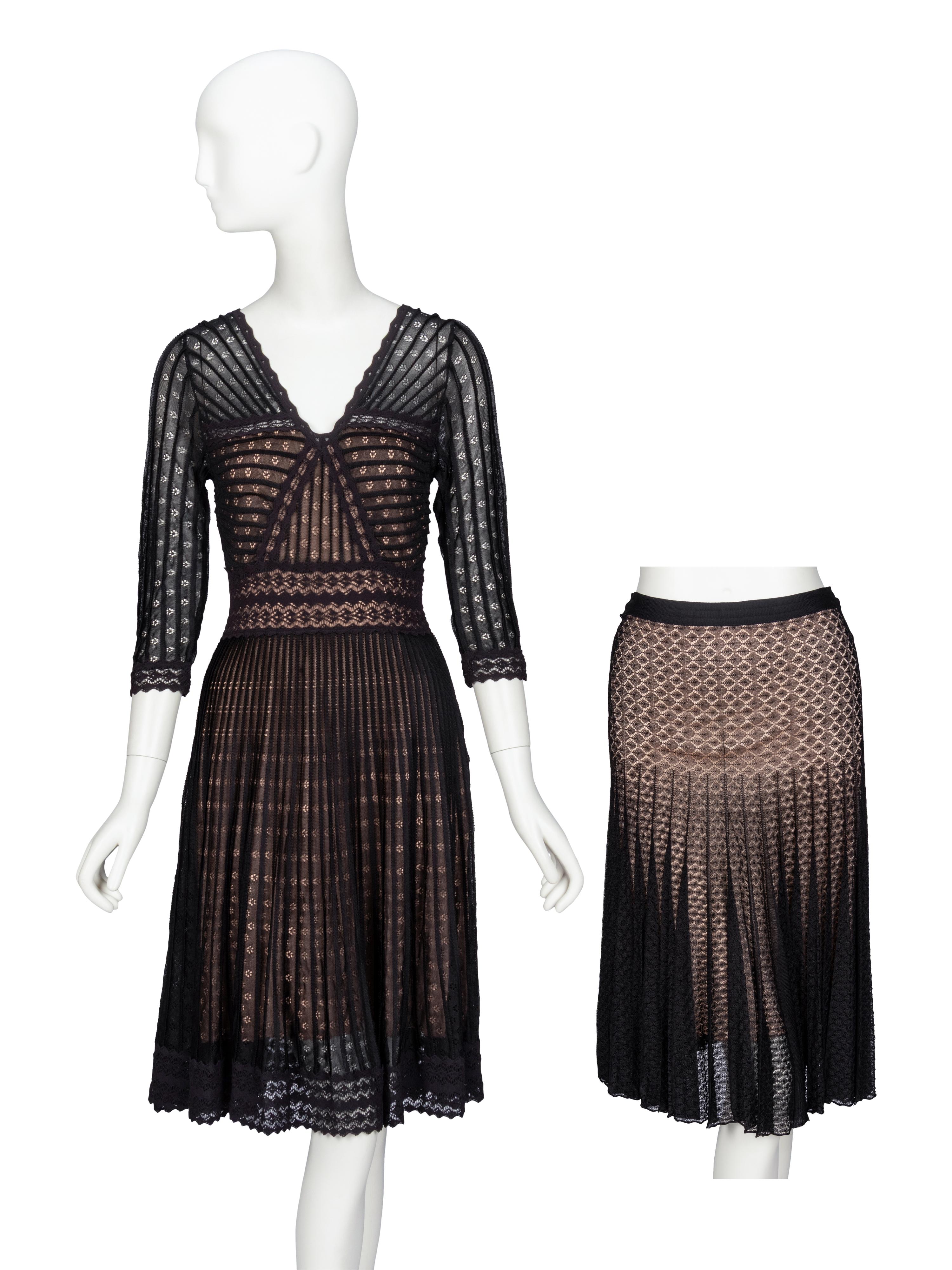 Christian Dior by John Galliano , Knit Lace Dress & Matching Skirt
