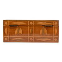 [LINCOLN CONSPIRATORS]. A marquetry box constructed by Lincoln conspirator Dr. Samuel Mudd while imprisoned at Fort Jefferson, ca 1867.