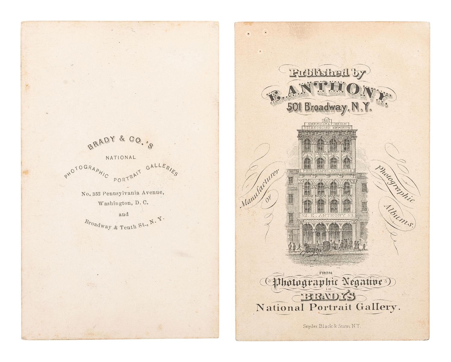 [LINCOLN, Abraham (1809-1865)]. A group of 2 CDVs of Abraham Lincoln, incl. examples by GARDNER and BERGER.