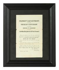 [CIVIL WAR]. Fremont's Department! Shield's Division! Onward to Richmond! 7th Ohio Regiment still in Advance! Warren [OH]: April 1862.