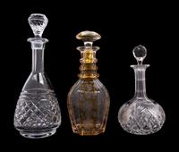 A Group of Three Cut Glass Decanters