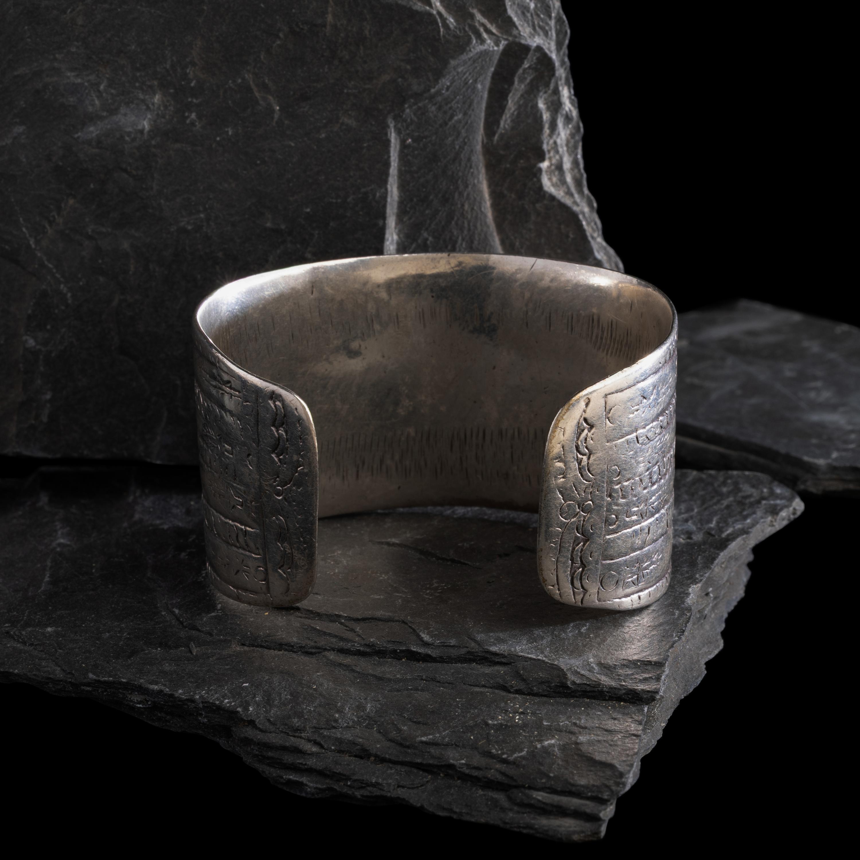 Early Navajo Stamped and Chiseled Ingot Cuff Bracelet