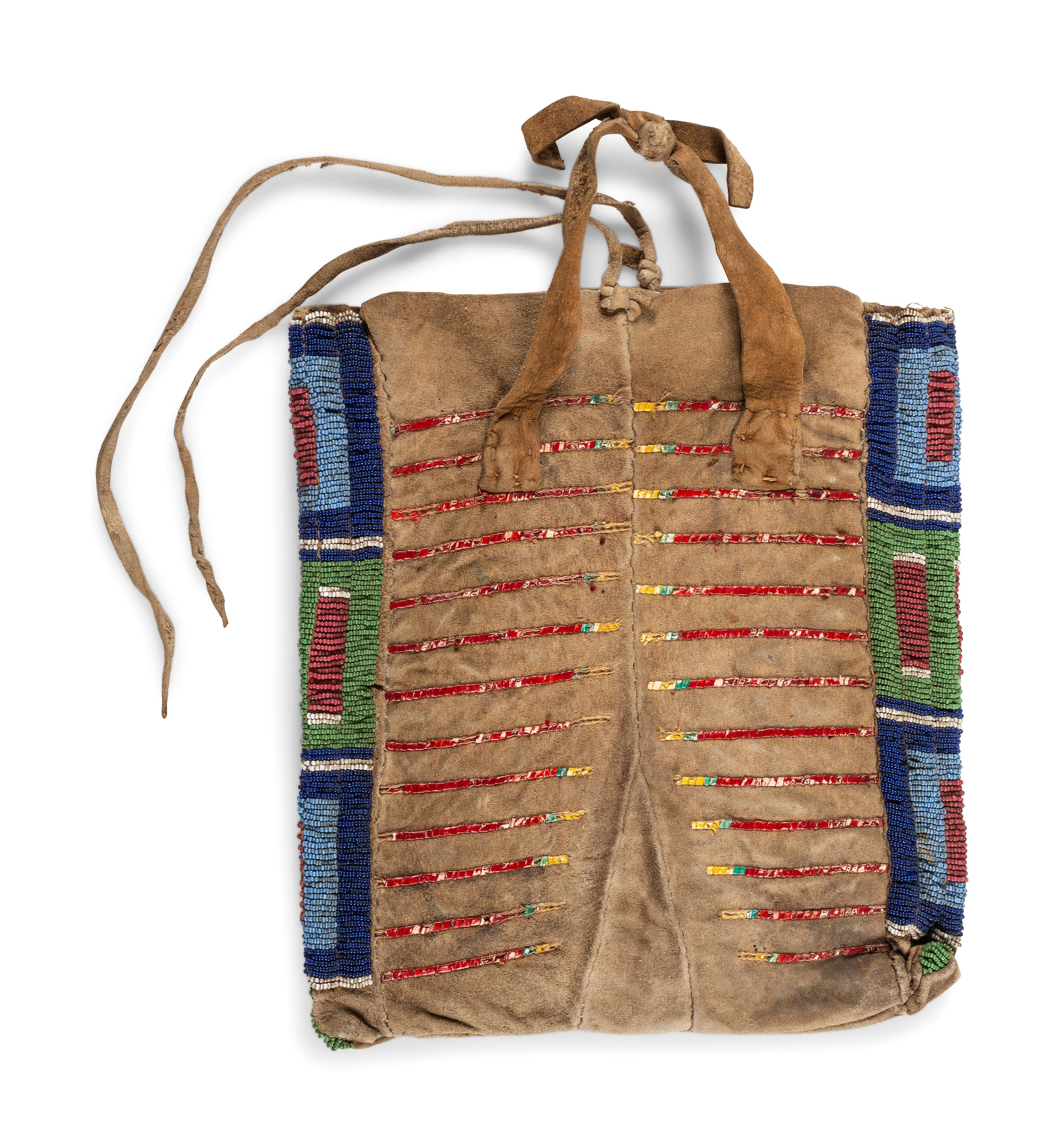 Sioux Beaded and Quilled Hide Bag