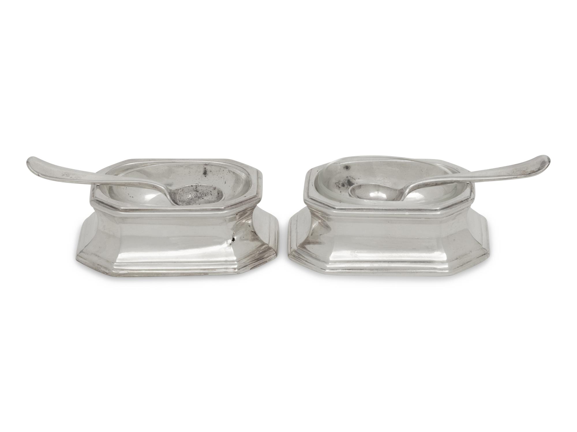 A Pair of Queen Anne Britannia Silver Trencher Salts