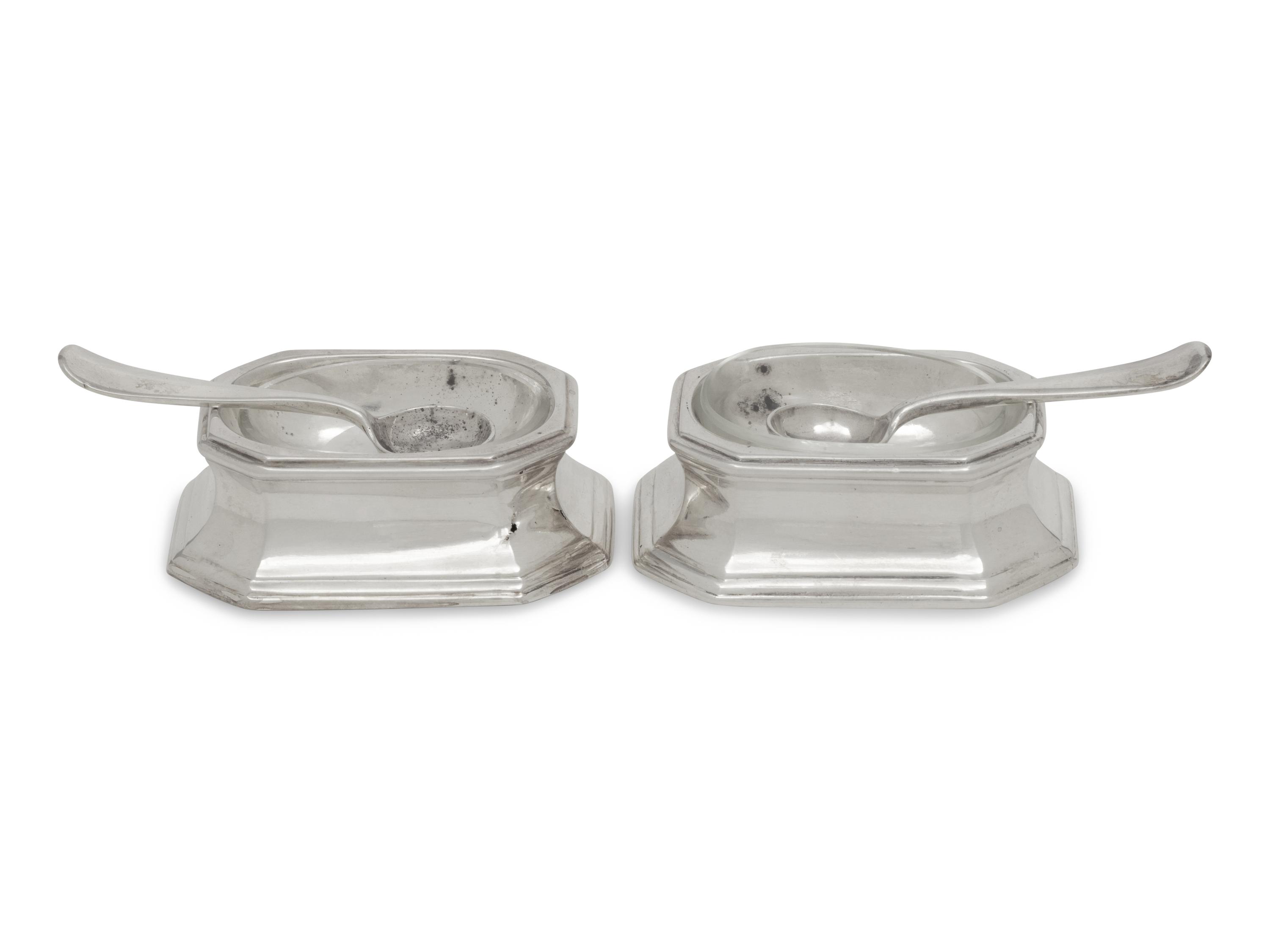 A Pair of Queen Anne Britannia Silver Trencher Salts