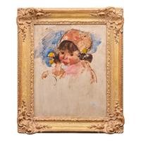 Martha Walter (American, 1875–1976) — Girl in Pink Bonnet
