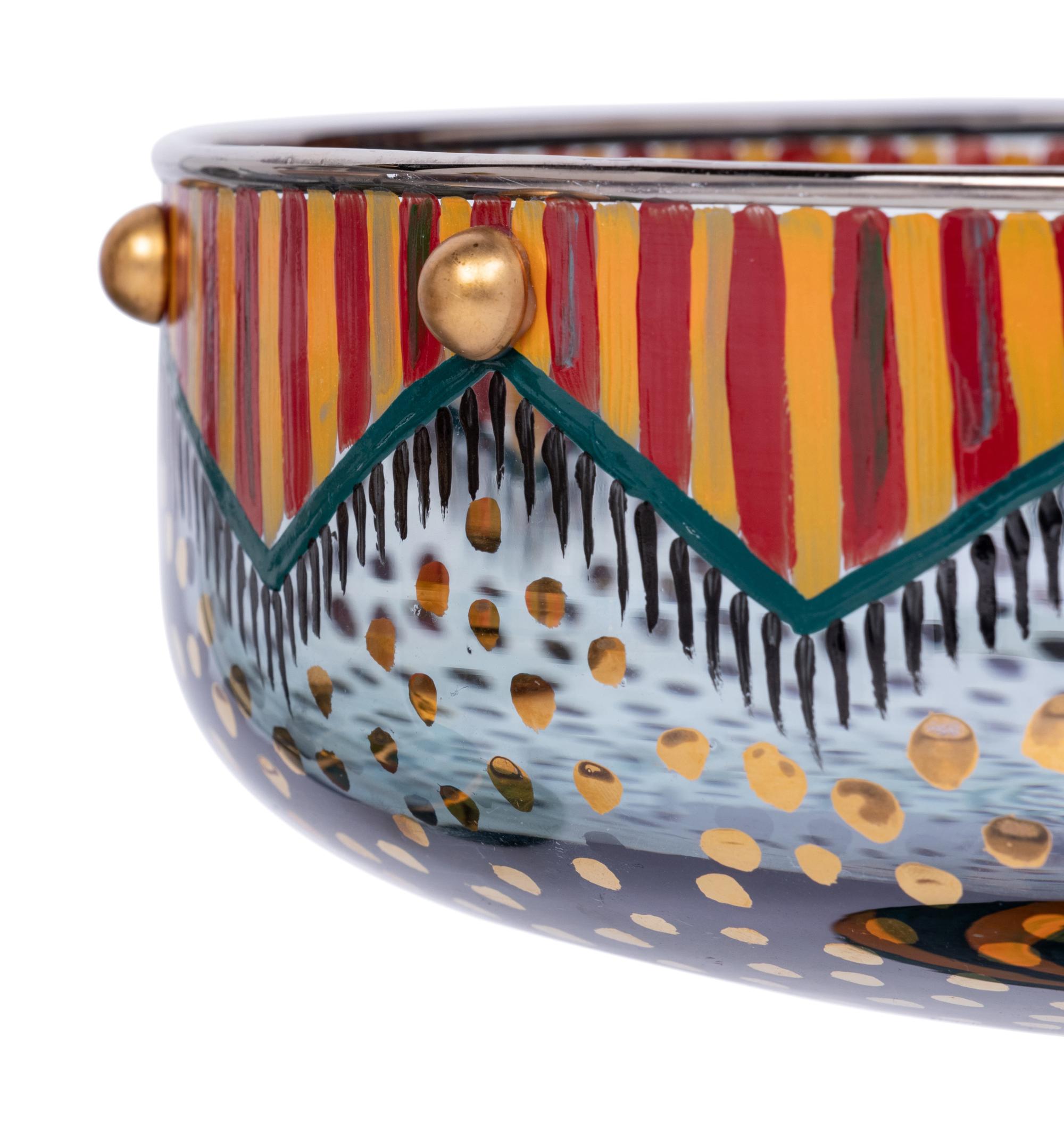 A Group of MacKenzie-Childs Glass and Ceramic Serving Articles