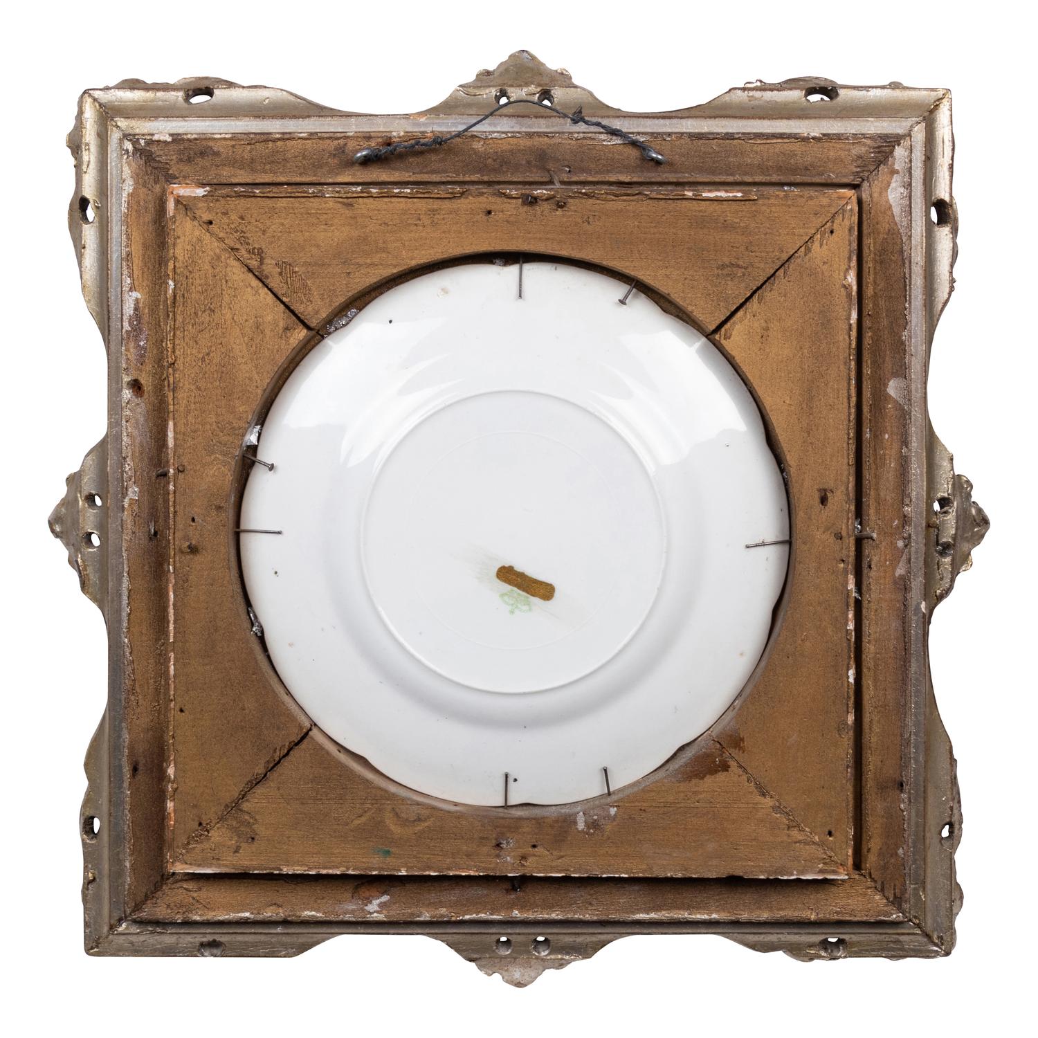 A Pair of Vienna Porcelain Cabinet Plates in Giltwood Frames