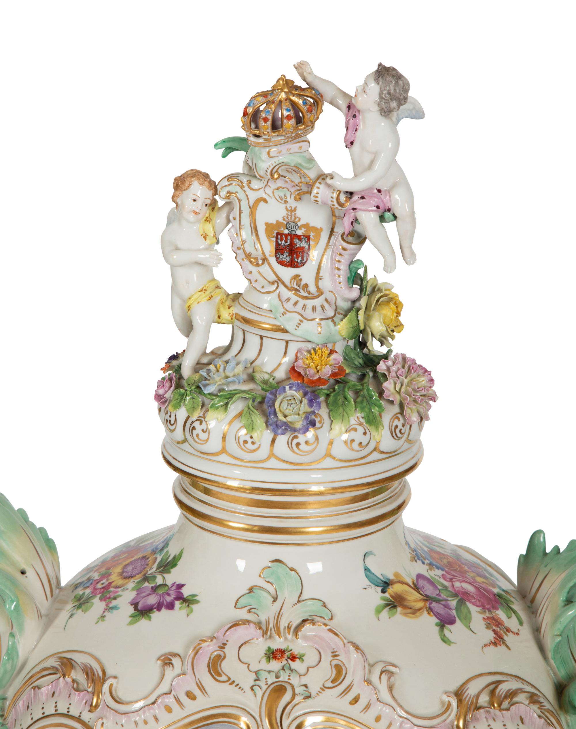 A Large Berlin (K.P.M.) Porcelain Urn and Cover