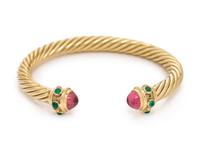 DAVID YURMAN, YELLOW GOLD AND GEMSTONE 'RENAISSANCE' CUFF BRACELET