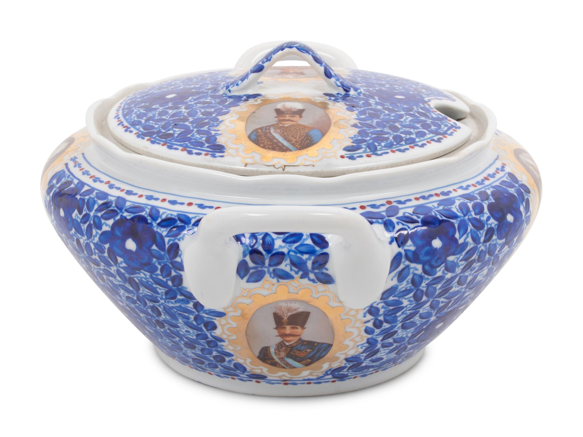 A Persian Market Porcelain Tureen