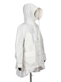 Moncler x Sacai, White 'Sora' Parka Jacket NWT