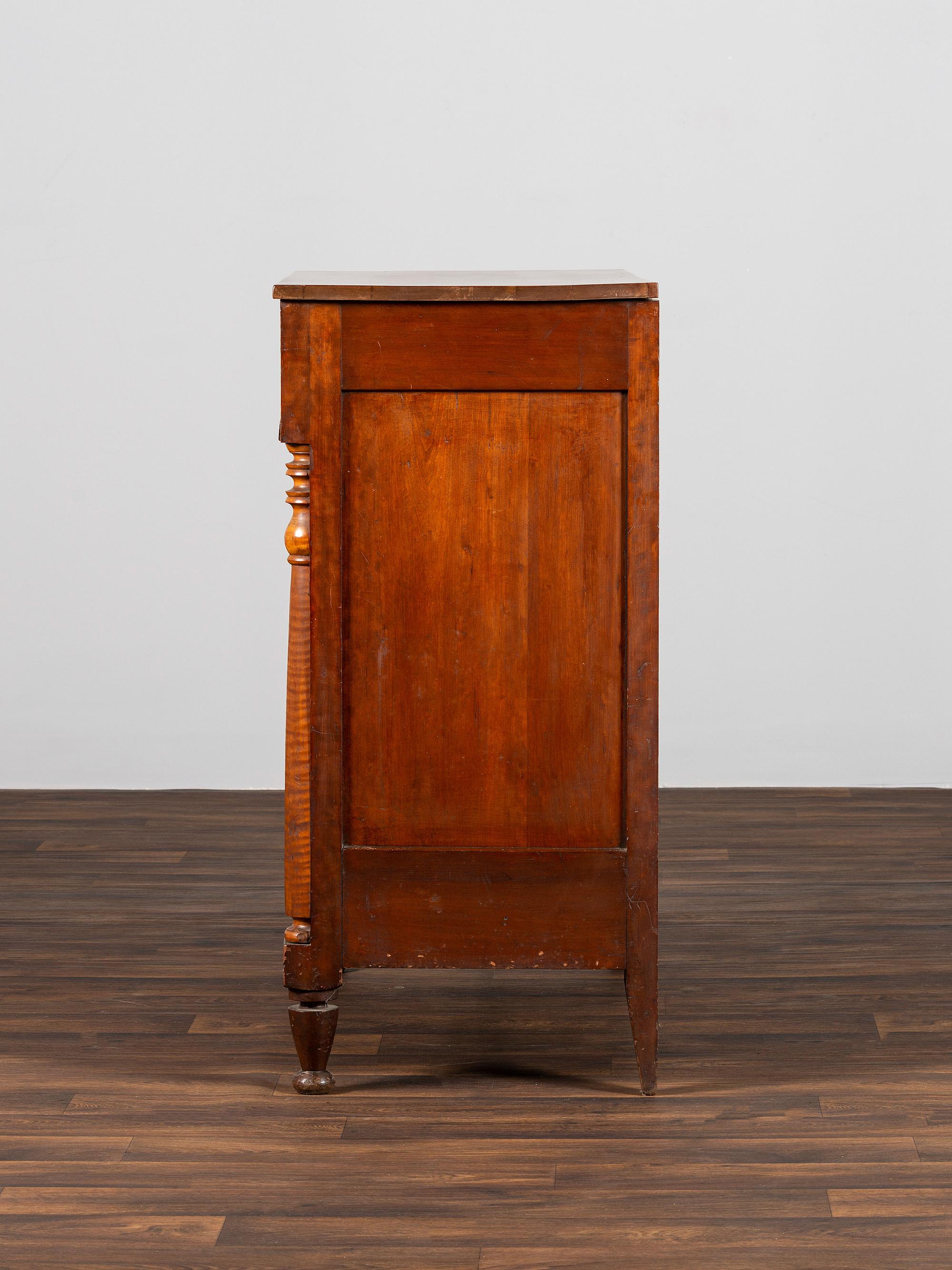 A Classical Cherrywood, Tiger and Bird's Eye Maple Chest of Drawers