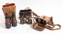 A Collection of Cased Field Binoculars Length of longest 12 1/2 inches. — 19TH CENTURY AND LATER