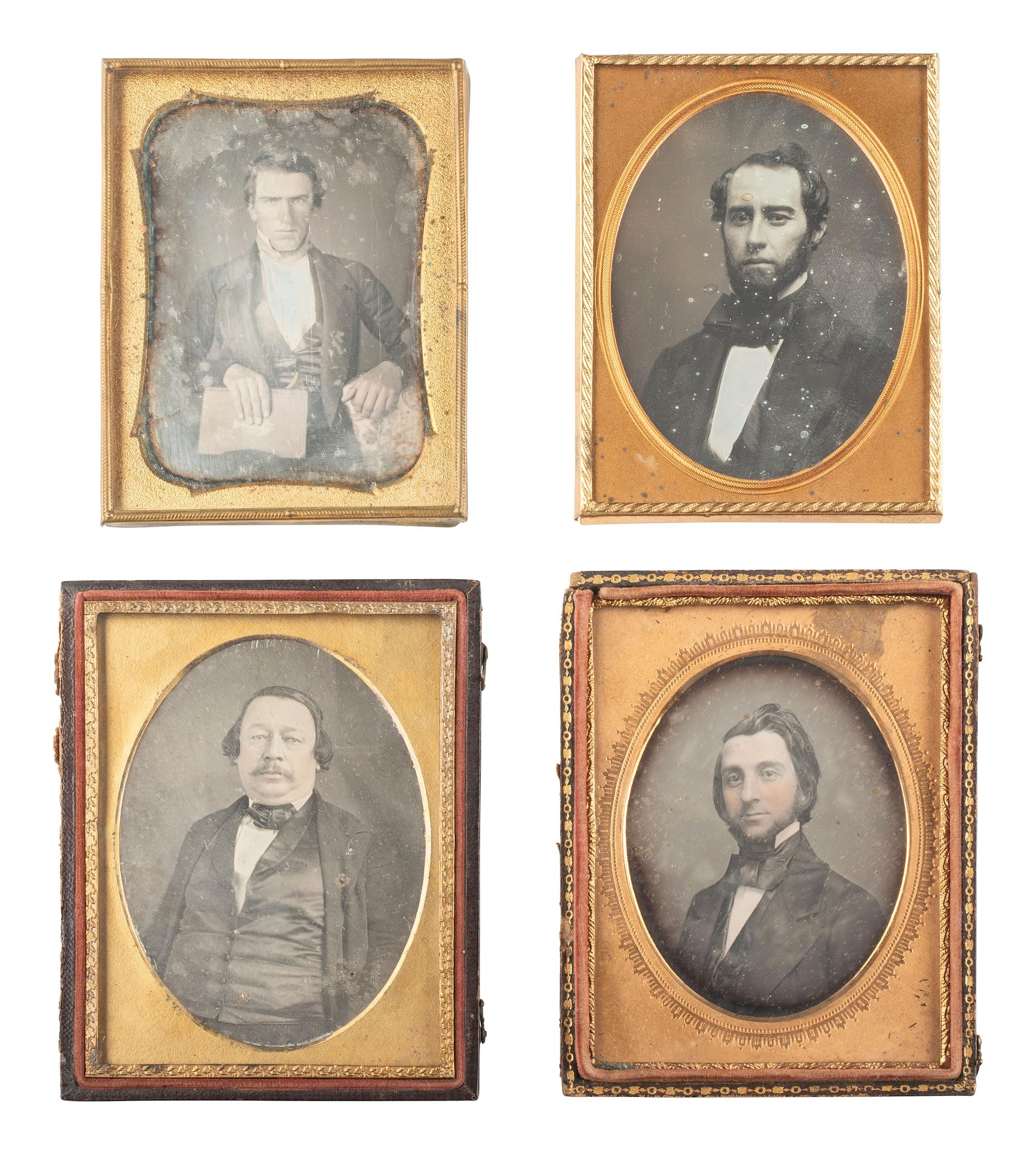 [EARLY PHOTOGRAPHY]. 18 quarter plate or smaller daguerreotype portraits of gentlemen.