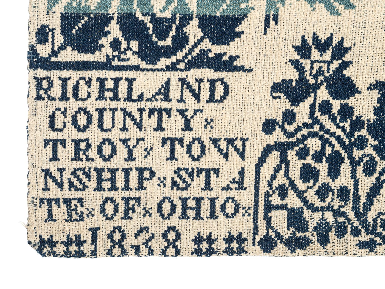 Three Jacquard Woven Cotton Coverlets