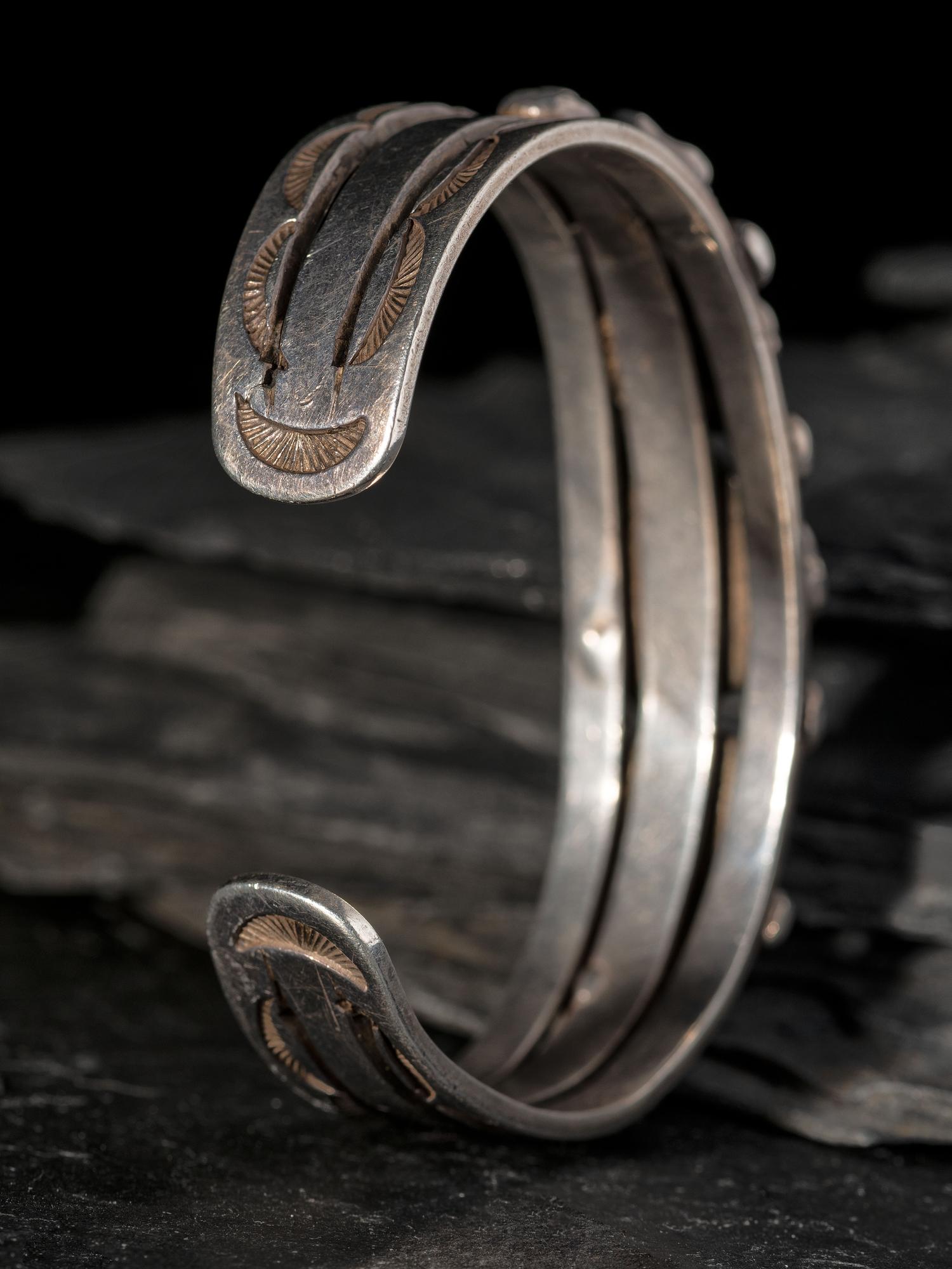 Navajo Silver and #8 Turquoise Cuff Bracelets